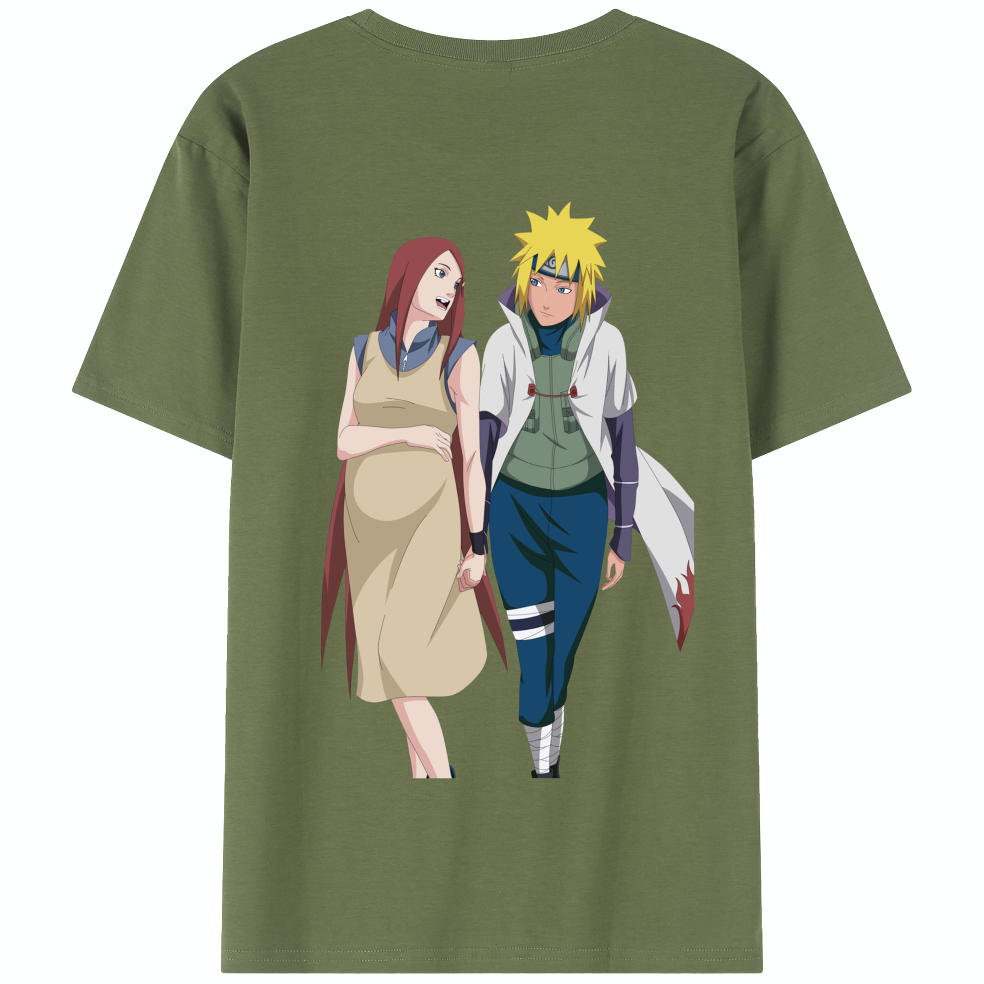 （画像用） NARUTO -ナルト- 波風 ミナト Namikaze Minato 綿100％半袖Tシャツ（背面プリント）